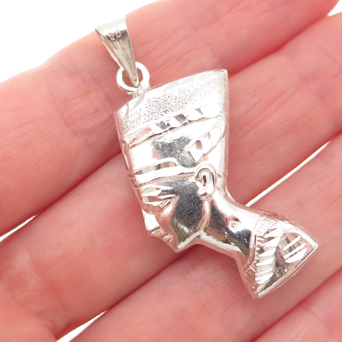 800 Silver Vintage Egyptian Nefertiti Charm Pendant