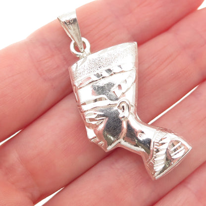 800 Silver Vintage Egyptian Nefertiti Charm Pendant