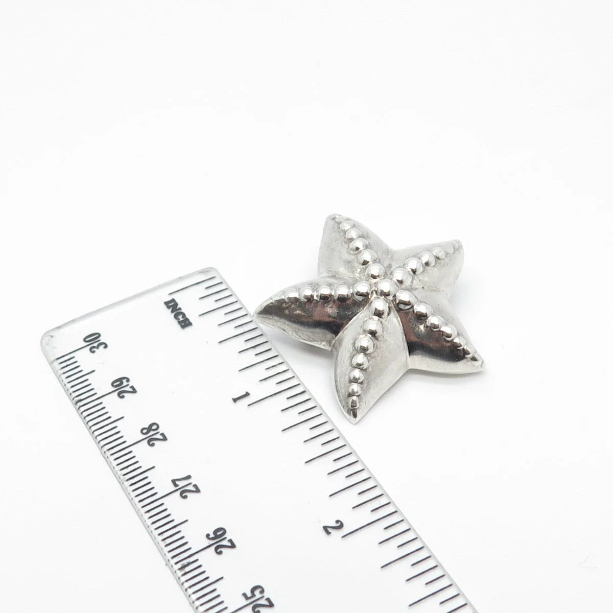 925 Sterling Silver Vintage SU Sand Dollar Puffy Pin Brooch