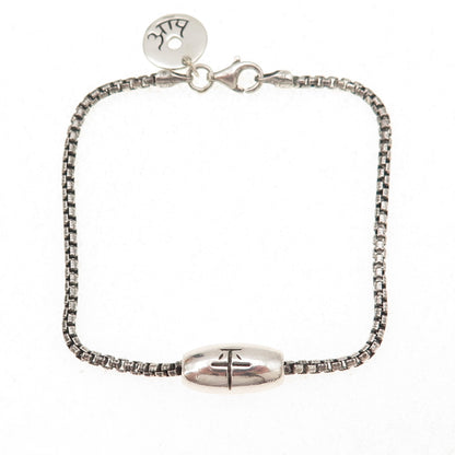 Me & Ro 925 Sterling Silver Vintage Tibetan Bead Round Box Link Bracelet 6.5"