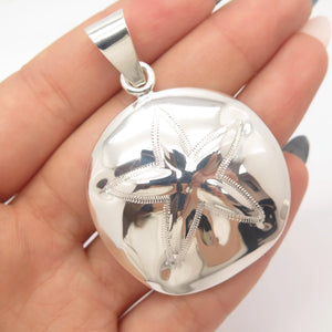 925 Sterling Silver Vintage Mexico Sand Dollar Pendant