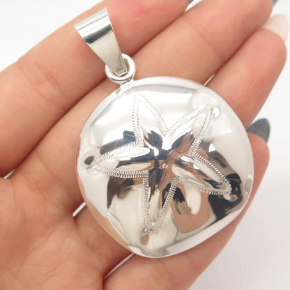 925 Sterling Silver Vintage Mexico Sand Dollar Pendant