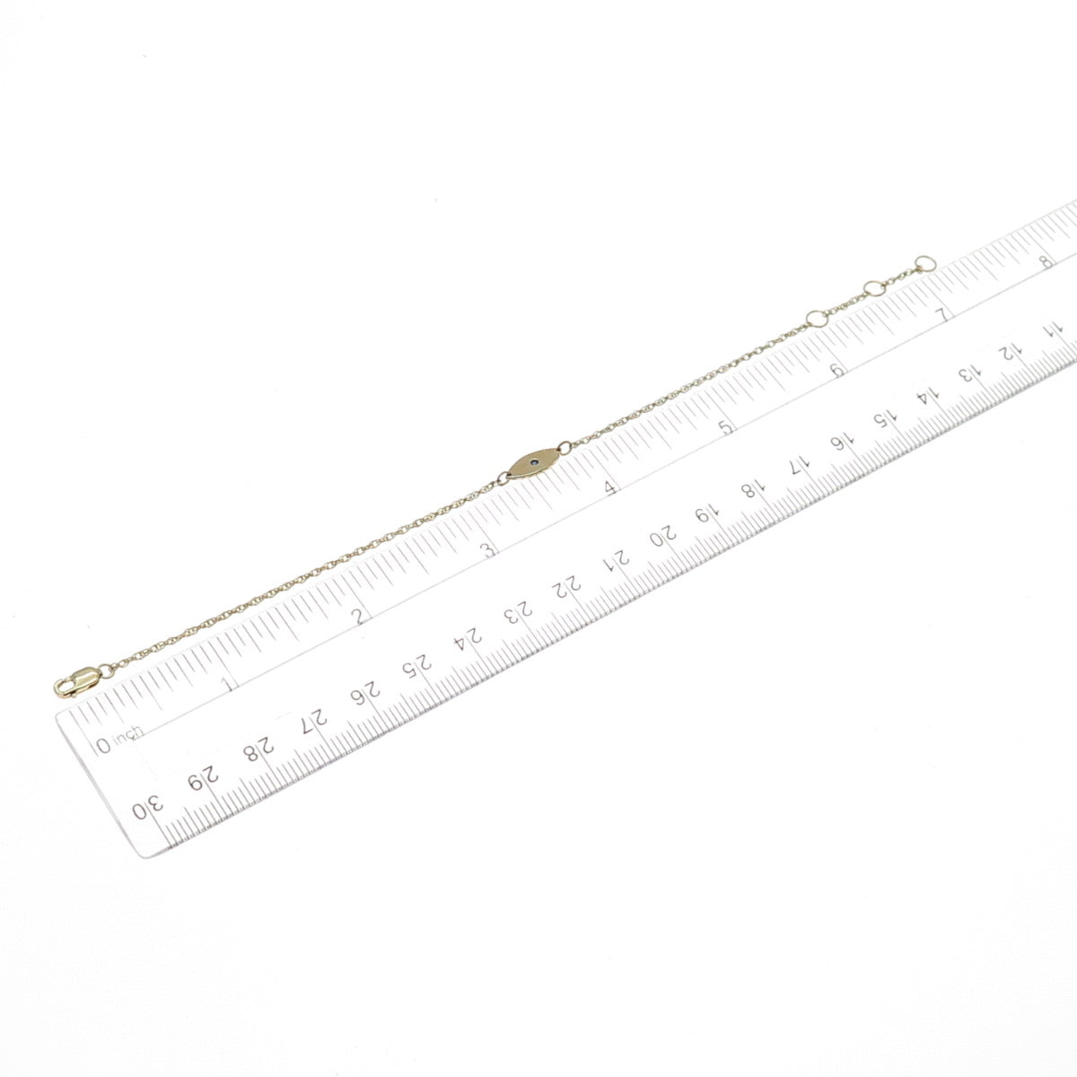 925 Sterling Silver Gold Plated Real Sapphire Evil's Eye Amulet Bracelet 7"