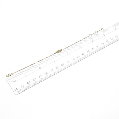 925 Sterling Silver Gold Plated Real Sapphire Evil's Eye Amulet Bracelet 7"