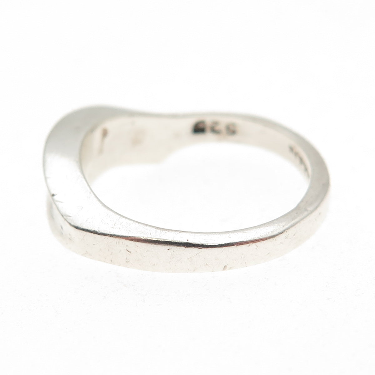 925 Sterling Silver Vintage Mexico Modernist Wavy Ring Size 7