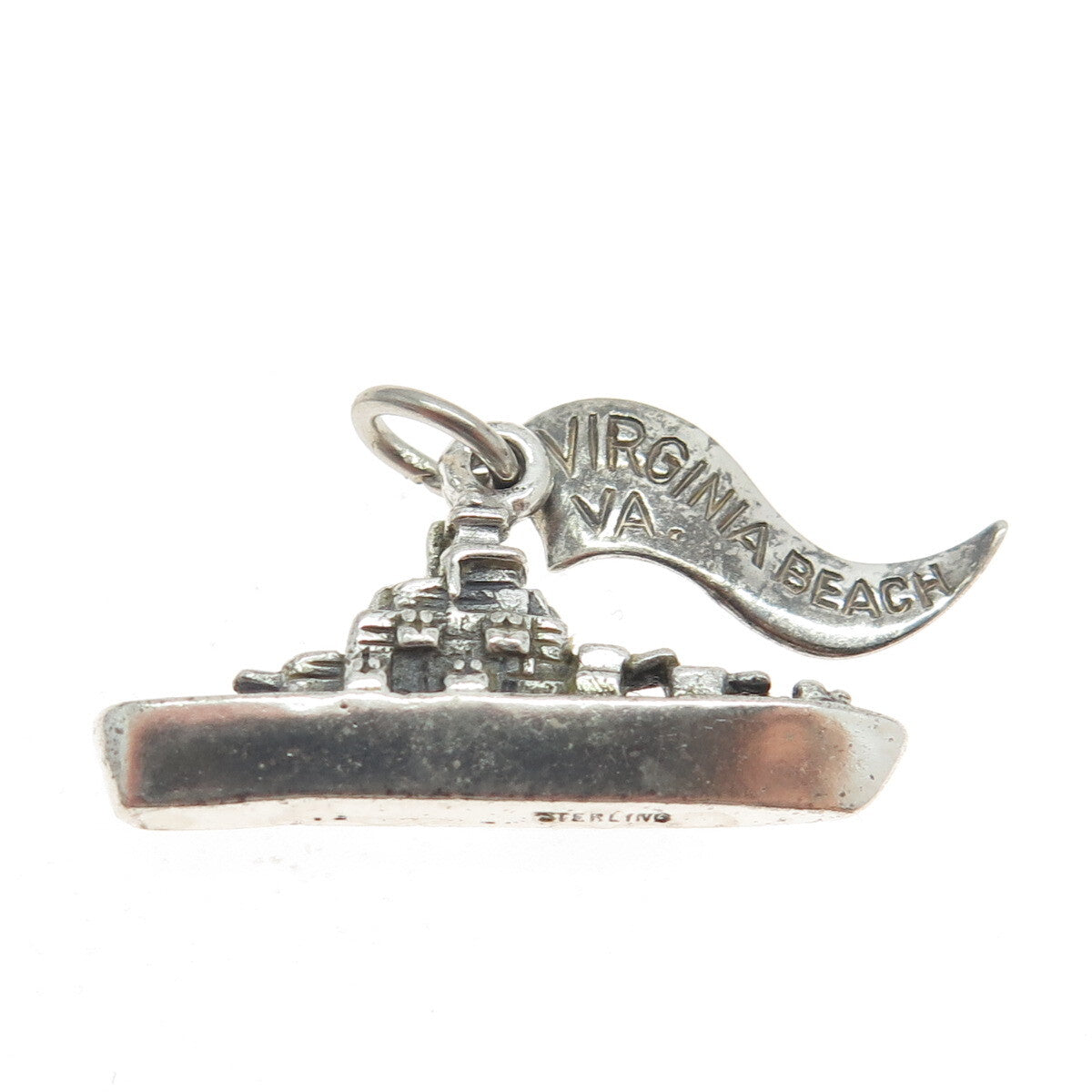PACIFIC JEWELRY 925 Sterling Silver Vintage "Virginia Beach" Liner Ship Pendant