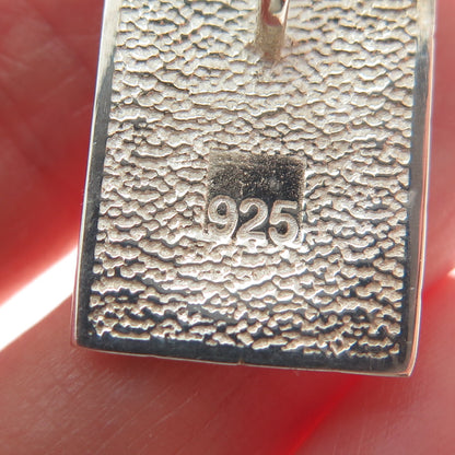 925 Sterling Silver Italy Modernist Greek Key Cable Chain Necklace 18"