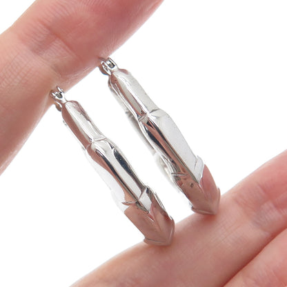 925 Sterling Silver Modernist Hoop Earrings