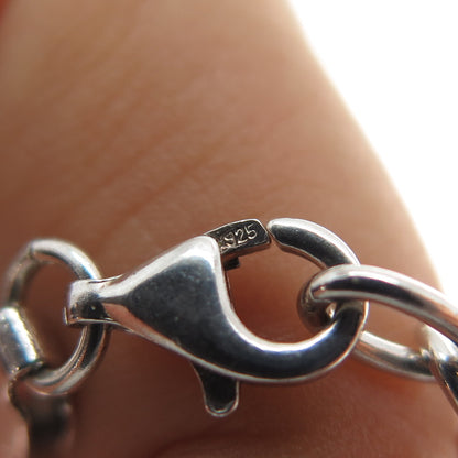 925 Sterling Silver Vintage Italy Cross Chain Necklace 16"