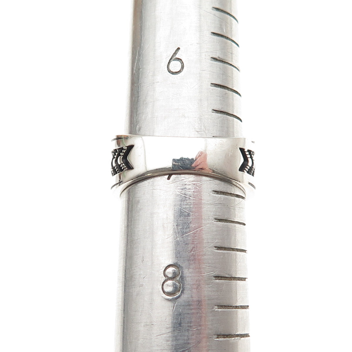 CHIMODA 925 Sterling Silver Real Black Onyx Arrow Oxidized Ring Size 7