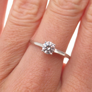 925 Sterling Silver Round-Cut C Z Engagement Ring Size 7.25