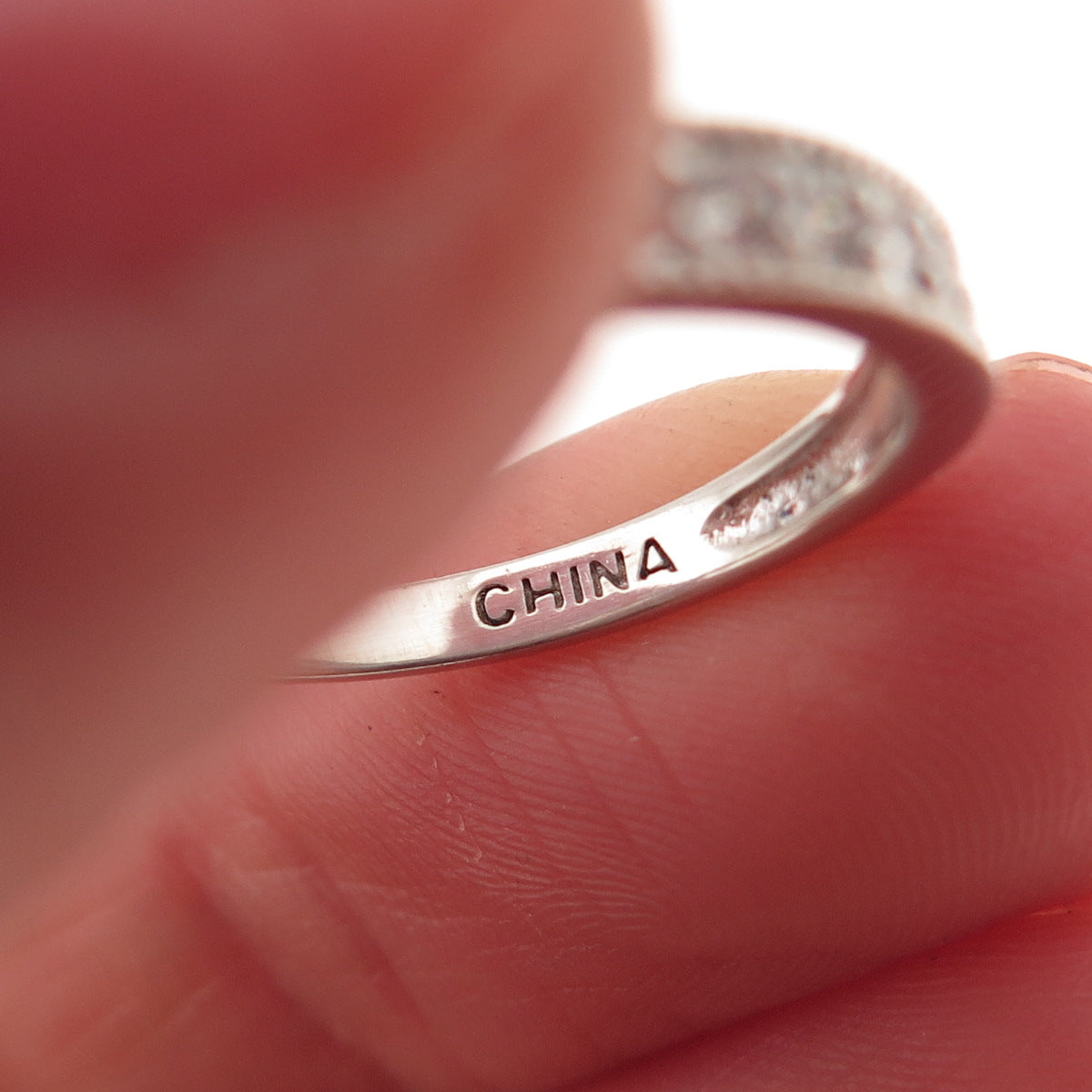 925 Sterling Silver Round-Cut C Z Half Eternity Band Ring Size 7