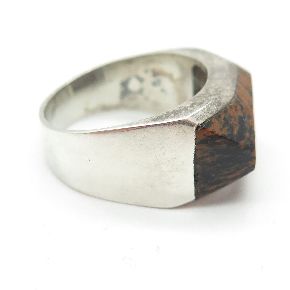 925 Sterling Silver Vintage Real Jasper Ring Size 8.5