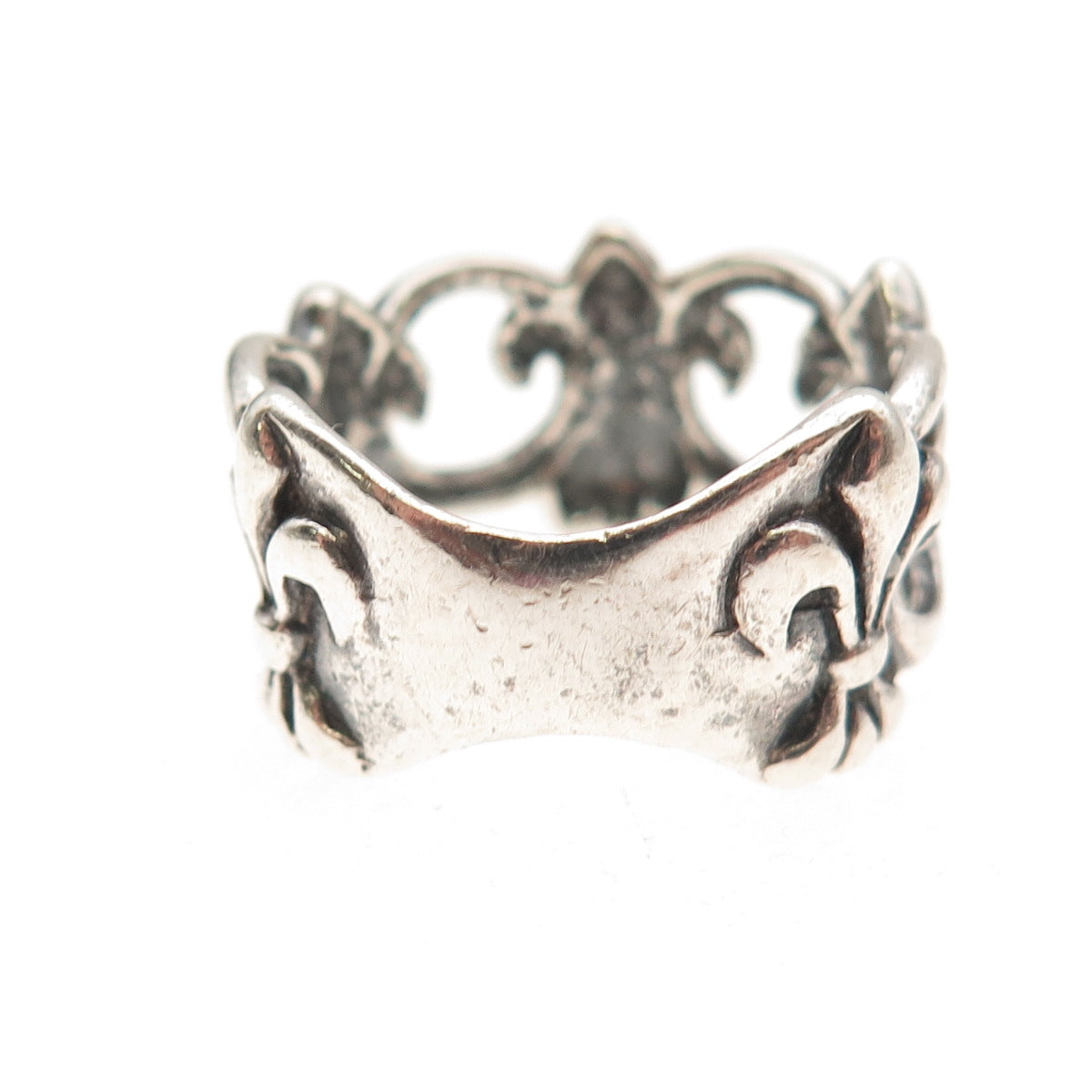Chateau D’Argent Sterling Silver Vintage Fleur de Lis Oxidized Ring Size 7.75