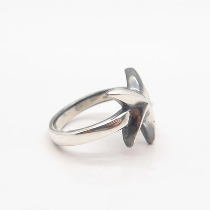 925 Sterling Silver Vintage Starfish Ring Size 6.75