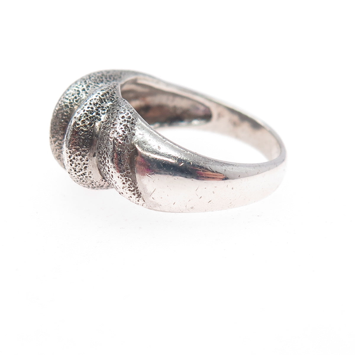 925 Sterling Silver Vintage Modernist Oxidized Ring Size 5.75