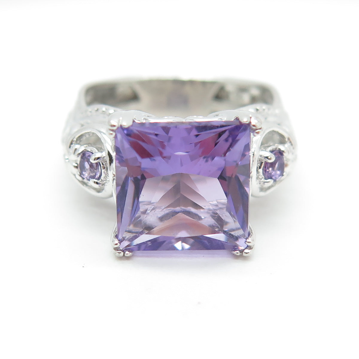 MICHAEL VALITUTTI Gems En Vogue 925 Sterling Silver Real Amethyst Ring Size 6