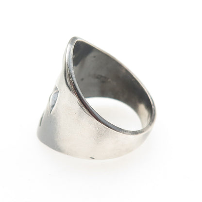 925 Sterling Silver Vintage Mexico Cross Oxidized Ring Size 13