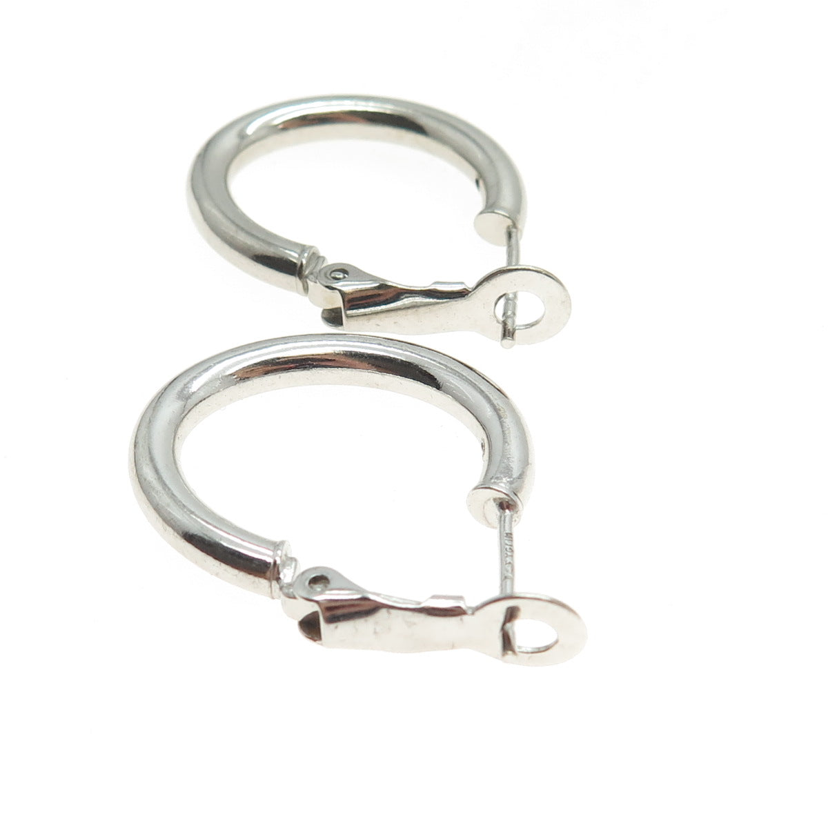 925 Sterling Silver Puffy Hoop Earrings