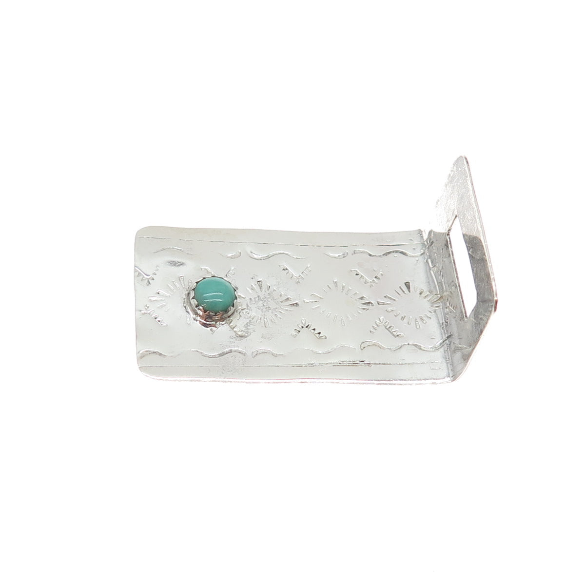 ORVILLE WRIGHT Old Pawn Sterling Silver Vintage Turquoise Snake Eye Pin Brooch