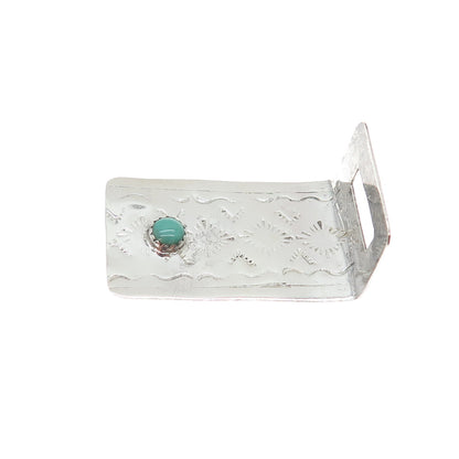 ORVILLE WRIGHT Old Pawn Sterling Silver Vintage Turquoise Snake Eye Pin Brooch