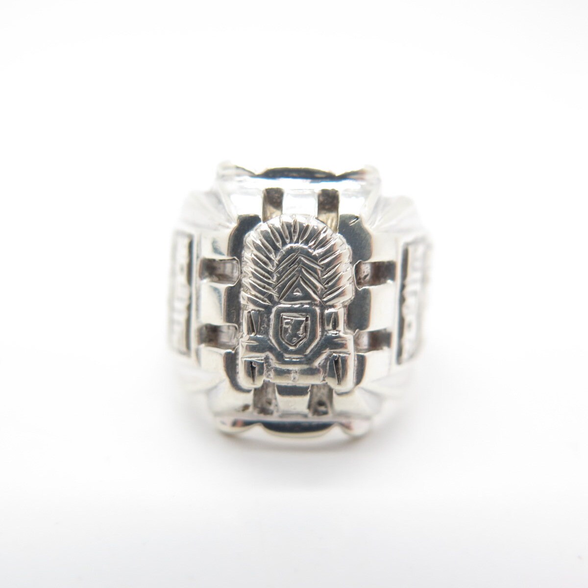 925 Sterling Silver Vintage Wide Tribal Ring Size 8.25
