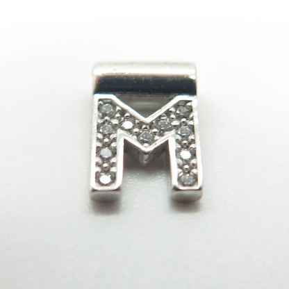 NOMINATION Italy 925 Sterling Silver C Z Letter "M" SeiMia Pendant