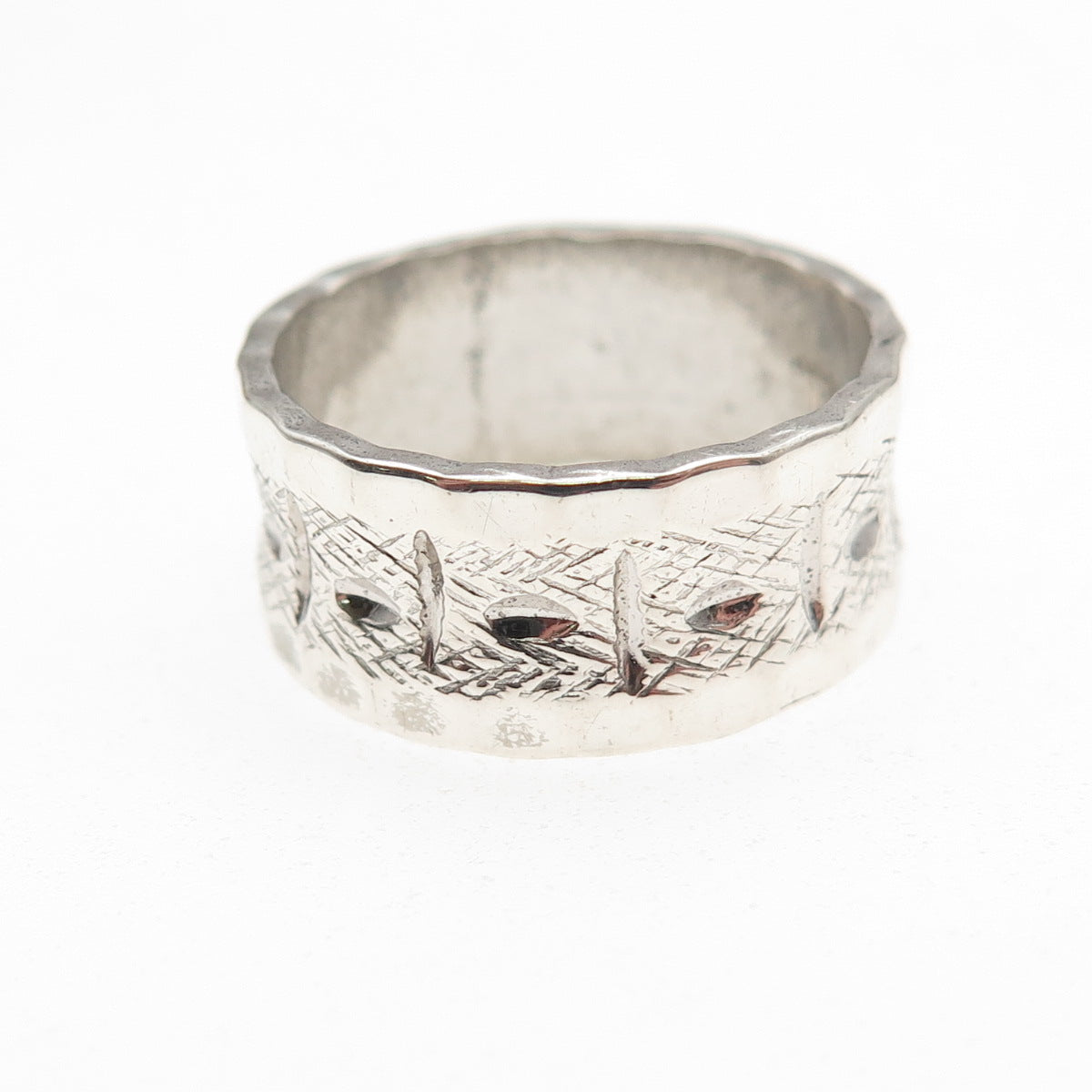 J.D. Schlang Co. 925 Sterling Silver Vintage Textured Band Ring Size 7