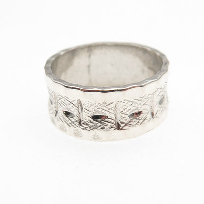 J.D. Schlang Co. 925 Sterling Silver Vintage Textured Band Ring Size 7