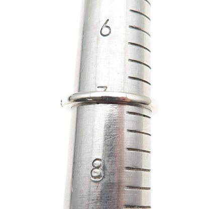 925 Sterling Silver Round-Cut C Z Engagement Ring Size 7