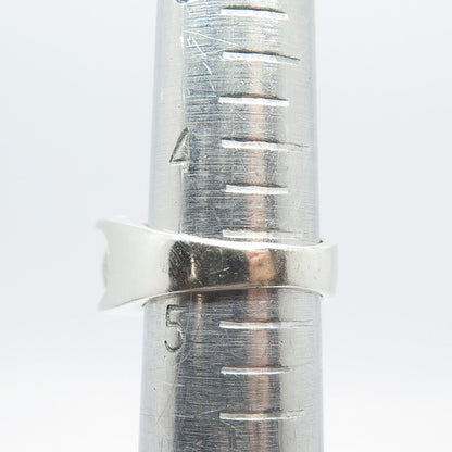 925 Sterling Silver Vintage Mexico C Z Bar Ring Size 4.75