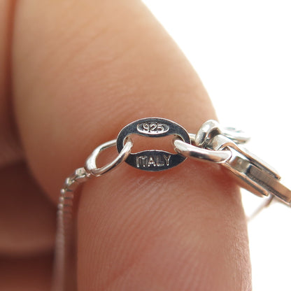 HAGIT GORALI 925 Sterling Silver Vintage Real Amethyst Box Chain Necklace 20"