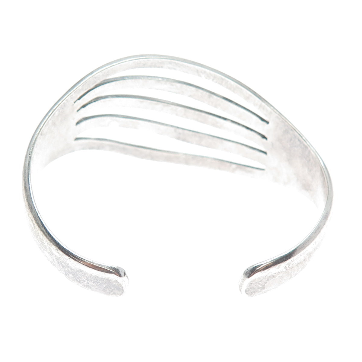 ALICIA DE LA PAZ 950 Silver Vintage Mexico Modernist Adjustable Cuff Bracelet 6"