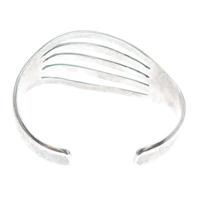 ALICIA DE LA PAZ 950 Silver Vintage Mexico Modernist Adjustable Cuff Bracelet 6"