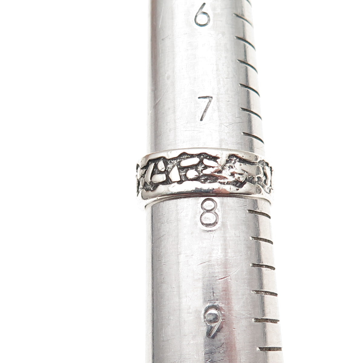 Bell Trading Post 925 Sterling Silver Vintage Nugget Oxidized Band Ring Size 8