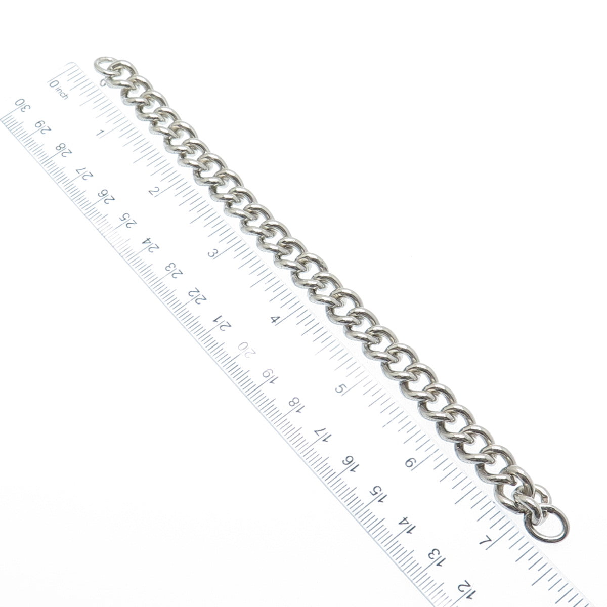 W.J. SUTTON 925 Sterling Vintage 1967 Birmingham Curb Bracelet 7" (missing lock)