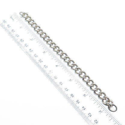 W.J. SUTTON 925 Sterling Vintage 1967 Birmingham Curb Bracelet 7" (missing lock)