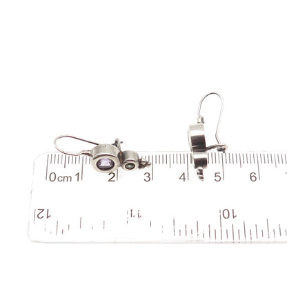 Chateau D’Argent 925 Sterling Silver Vintage Real Amethyst & Peridot Earrings
