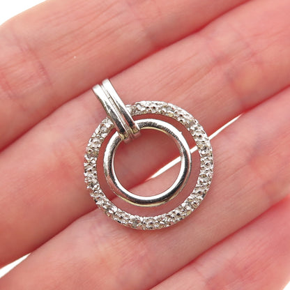 Charles Winston 925 Sterling Silver Real Diamond Circle of Life Charm Pendant