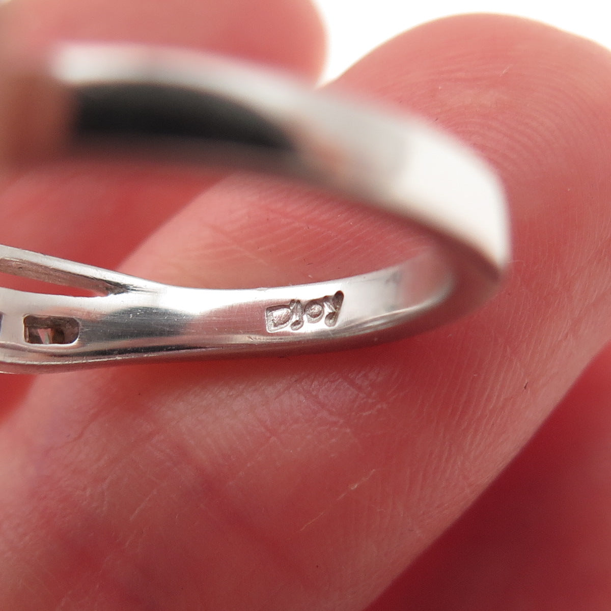 D'Joy 925 Sterling Silver Real Diamond & Green Tourmaline Ring Size 7