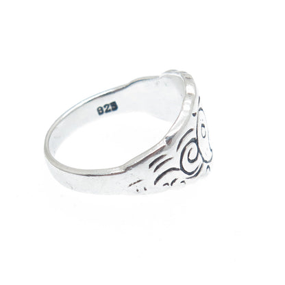 925 Sterling Silver Vintage Yin Yang Ring Size 6.75