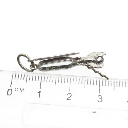 BEAU 925 Sterling Silver Antique Enamel "Just Married" Bottle Opener Pendant