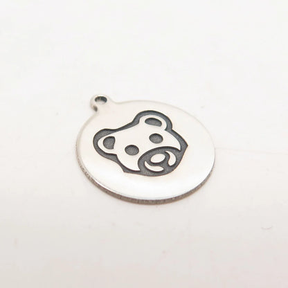 925 Sterling Silver USA Two In Town Bear Charm Pendant