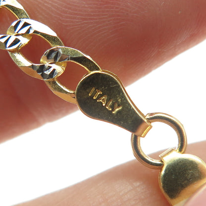 P. LUX 925 Sterling Silver 2-Tone Italy Curb Chain Necklace 20"