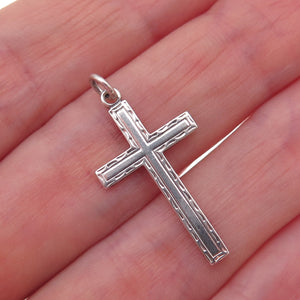 B.A. Ballou 925 Sterling Silver Antique Art Deco Cross Religious Charm Pendant
