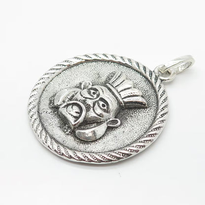 800 Silver Vintage Tribal Face Pendant