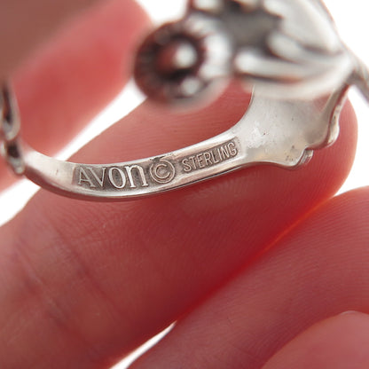 Avon 925 Sterling Silver Vintage Treasured Heart Adjustable Ring Size 8.75