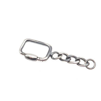 925 Sterling Silver Vintage Carabiner Oxidized Key Chain
