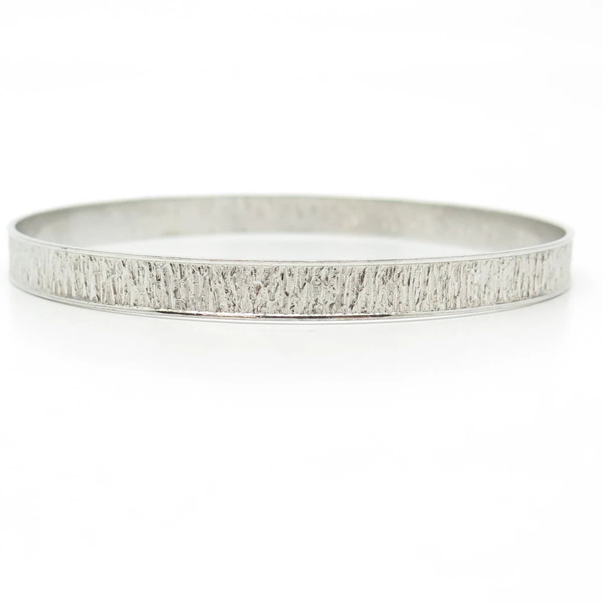 800 Silver Vintage Textured Bangle Bracelet 8.25"