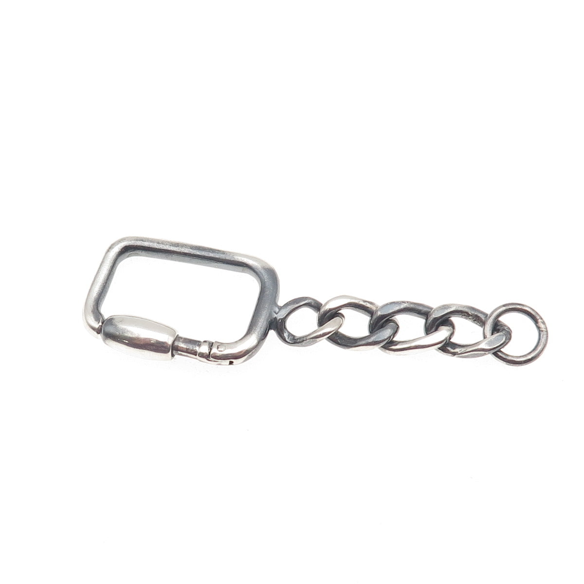 925 Sterling Silver Vintage Carabiner Oxidized Key Chain